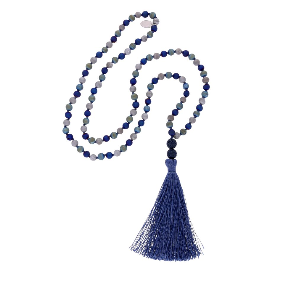Agatha – Halskette – blau, hellblau, grau