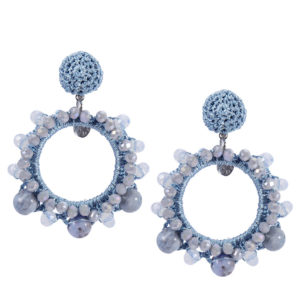 INAstyle I Steckerohrring Mira in Hellblau mit Glaskristallen und Perlen!