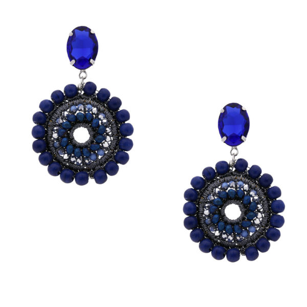 INAstyle I Steckerohrring Mandalay in Blau mit Glaskristallen und Türkisen!