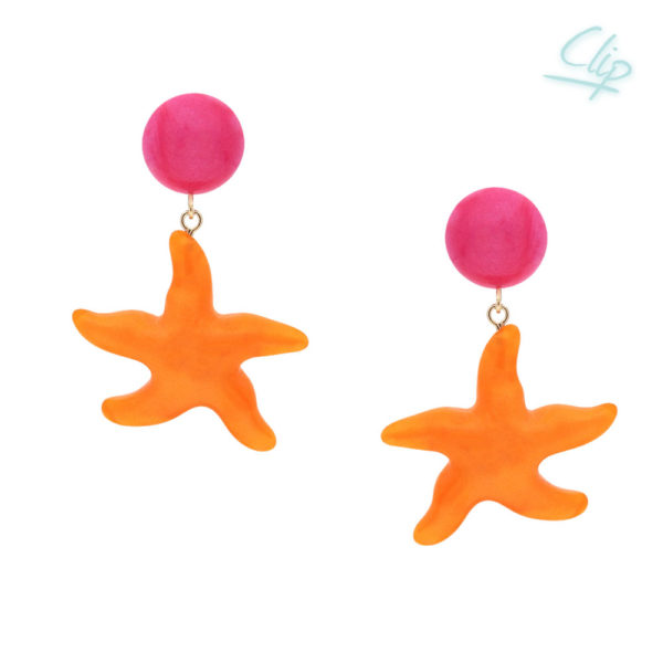 INAstyle I Ohrclip Asteria in Orange und Pink